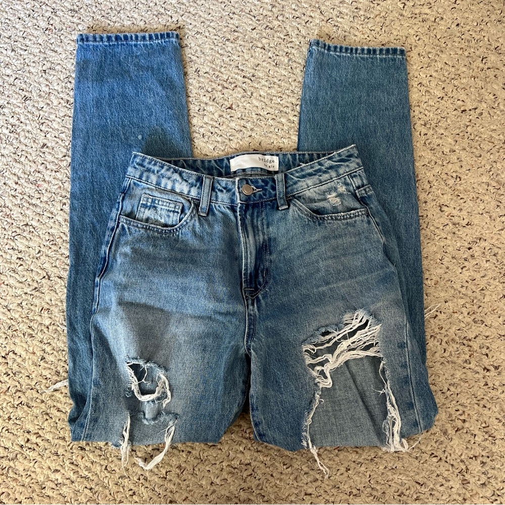 Distressed Blue Jeans